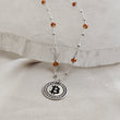 Load image into Gallery viewer, Round Bold Bitcoin Medallion With Orange CZ Accents