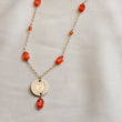 Load image into Gallery viewer, Round Bitcoin Medallion With Orange CZ Accents