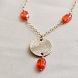 Load image into Gallery viewer, Round Bitcoin Medallion With Orange CZ Accents