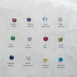 Load image into Gallery viewer, Studio Blue’s 12 gemstone options for customizing the Snake & Dagger Necklace: Garnet (January), Amethyst (February), Aquamarine (March), Clear Quartz (April), Emerald (May), Moonstone (June), Ruby (July), Peridot (August), Sapphire (September), Pink Tourmaline (October), Citrine (November), and Blue Topaz (December). Each gemstone adds a personal touch to this handcrafted pendant.