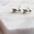 Load image into Gallery viewer, Little Arrow Earrings • Tiny Arrow Studs • Silver Arrow Studs • Tiny Boho Arrows • Festival Jewelry • Arrow Tragus Earring • Delicate Arrows