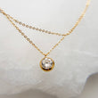 Load image into Gallery viewer, Delicate CZ Choker or Long Necklace • 2 in 1 Layering Necklace • Round Diamond Pendant • Clear Stone • Double Chain • Extra Long Necklace