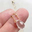 Load image into Gallery viewer, Micro faceted Quartz Crystal Teardrop on a dotted satellite chain by Studio Blue on Etsy