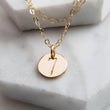 Load image into Gallery viewer, Gold Choker • Double Wrap Necklace • Long Necklace • 2 in 1 Layered • Lucky Number Disk • Personalized Stamped Pendant • Choker Wrap