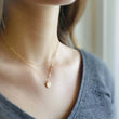 Load image into Gallery viewer, Gold Choker • Double Wrap Necklace • Long Necklace • 2 in 1 Layered • Lucky Number Disk • Personalized Stamped Pendant • Choker Wrap