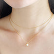 Load image into Gallery viewer, Delicate CZ Choker or Long Necklace • 2 in 1 Layering Necklace • Round Diamond Pendant • Clear Stone • Double Chain • Extra Long Necklace