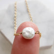 Load image into Gallery viewer, Delicate Pearl Bracelet • Tiny Coin Pearl • Minimalist Jewelry • Layering Bracelet • Bridesmaid Gift • Single Pearl • Gift For Her