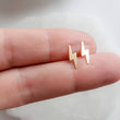 Load image into Gallery viewer, 14K Gold Lightning Bolt Studs • Dainty Lightning Bolts • Tiny Gold Studs • Thunderbolt Earrings • Lightning Earrings • Gift For Her