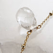 Load image into Gallery viewer, Micro faceted Quartz Crystal Teardrop on a dotted satellite chain by Studio Blue on Etsy