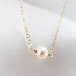 Load image into Gallery viewer, Single Pearl Necklace • Tiny Pearl • Minimalist Jewelry • Delicate Layering Necklace • Bridesmaid Gift • Gift For Her • Freshwater Pearl
