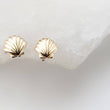 Load image into Gallery viewer, Dainty Seashell Studs • Tiny Gold Earrings • Stud Earrings • Silver Shell Studs • Minimalist • Gold Studs • Post Studs • Beachy