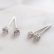 Load image into Gallery viewer, Tiny CZ Stud Earrings • Cubic Zirconia Studs • Dainty Silver Earring Studs • Delicate Sparkle Studs • Multiple Piercing Studs