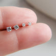 Load image into Gallery viewer, Tiny CZ Stud Earrings • Cubic Zirconia Studs • Dainty Silver Earring Studs • Delicate Sparkle Studs • Multiple Piercing Studs