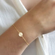 Load image into Gallery viewer, Dainty Initial Bracelet • Personalized Disk • Minimalist Jewelry • Layering Bracelet • Bridesmaid Gift • Meaningful Gift • Custom Initial