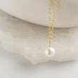 Load image into Gallery viewer, Pearl Drop Necklace • Single Freshwater Pearl • Minimalist Jewelry • Delicate Layering Necklace • Bridesmaid Gift • Gift For Her
