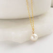 Load image into Gallery viewer, Pearl Drop Necklace • Single Freshwater Pearl • Minimalist Jewelry • Delicate Layering Necklace • Bridesmaid Gift • Gift For Her