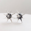 Load image into Gallery viewer, Starburst Studs • Silver Stars • Star Studs • Sterling Post Earrings • Faceted Starburst Earrings • Eight Pointed Star • Delicate Studs