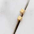 Load image into Gallery viewer, 14K Gold Tiny Cube Studs • Little Gold Studs • Delicate Square Stud Earrings • Minimalist Earrings • 14 Karat Gold Studs • Post Earrings