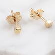 Load image into Gallery viewer, 14K Gold Tiny Cube Studs • Little Gold Studs • Delicate Square Stud Earrings • Minimalist Earrings • 14 Karat Gold Studs • Post Earrings