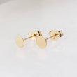 Load image into Gallery viewer, 14K Gold Disc Studs • Small Gold Studs • Delicate Stud Earrings • Minimalist Earrings • Round Gold Studs • Gift For Her • Dainty 14 karat