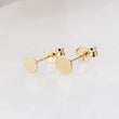 Load image into Gallery viewer, 14K Gold Disc Studs • Small Gold Studs • Delicate Stud Earrings • Minimalist Earrings • Round Gold Studs • Post Earrings • Dainty 14 karat
