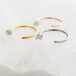 Load image into Gallery viewer, SPARKLE Hug Hoops • Thin CZ Hoops • Open Skinny Hoop • Modern Hoop Earrings • Tiny Hug Hoops • Dainty Earrings • 20g