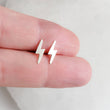 Load image into Gallery viewer, Lightning Bolt Studs • Silver Lightning Bolts • Tiny Silver Studs • Thunderbolt Earrings • Lightning Earrings • Gift For Her • Dainty Studs