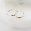Load image into Gallery viewer, 14k Endless Hoop Earrings • Solid Gold Hoops • Thin Lightweight Hoops • Delicate Earrings • Huggie Hoops • Tiny Hoop Earrings