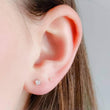 Load image into Gallery viewer, Tiny CZ Stud Earrings • Cubic Zirconia Studs • Dainty Silver Earring Studs • Delicate Sparkle Studs • Multiple Piercing Studs