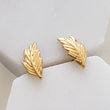 Load image into Gallery viewer, 14k Gold Feather Studs • Tiny Geather Earrings • Little Gold Feathers • Delicate Feather Studs • Minimalist Stud Earrings • Dainty Feathers