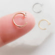 Load image into Gallery viewer, SPARKLE Hug Hoops • Thin CZ Hoops • Open Skinny Hoop • Modern Hoop Earrings • Tiny Hug Hoops • Dainty Earrings • 20g