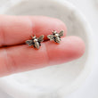 Load image into Gallery viewer, Honey Bee Stud Earrings • Bee Jewelry • Bumble Bee Studs • Nature Lover • Bee Keeper • Bee Earrings