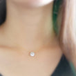 Load image into Gallery viewer, Oval Coin Pearl Necklace • Single Pearl Necklace • Flat White Pearl • Minimalist Necklace • Bridesmaid Gift • Gift For Her • Delicate Chain