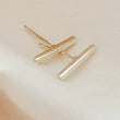 Load image into Gallery viewer, Little Modern Bar Studs • Silver Bar Earrings • Dainty Minimalist Studs • Tiny Bar Studs • Multiple Piercings