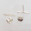 Load image into Gallery viewer, Little Modern Bar Studs • Silver Bar Earrings • Dainty Minimalist Studs • Tiny Bar Studs • Multiple Piercings