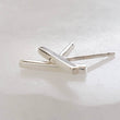 Load image into Gallery viewer, Little Modern Bar Studs • Silver Bar Earrings • Dainty Minimalist Studs • Tiny Bar Studs • Multiple Piercings