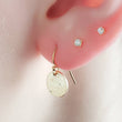 Load image into Gallery viewer, Gold Disk Earrings • Gold Coins • Hammered Disc Drops • Simple Gold Earrings • Minimalist Jewelry • Circle Earrings