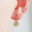 Load image into Gallery viewer, Gold Disk Earrings • Gold Coins • Hammered Disc Drops • Simple Gold Earrings • Minimalist Jewelry • Circle Earrings