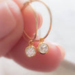 Load image into Gallery viewer, Gold Hoop & CZ Drop Earrings