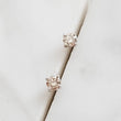 Load image into Gallery viewer, Dainty Diamond Studs • Tiny Champagne Gold Diamond Earrings • Classic Diamond Studs • Delicate Earrings • Genuine Diamonds • Full Cut