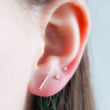 Load image into Gallery viewer, Little Modern Bar Studs • Silver Bar Earrings • Dainty Minimalist Studs • Tiny Bar Studs • Multiple Piercings