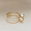 Load image into Gallery viewer, Gold Hoop & CZ Drop Earrings