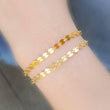 Load image into Gallery viewer, Sequin Chain Bracelet • Gold Coin Bracelet • Layering Chains • Gift For Her • Stacking Bracelet • Rose Gold Circle Chain • Minimalist