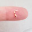 Load image into Gallery viewer, 14K Gold Nose Stud • 20G • Tiny Ball or Button Top Nose Stud • L Bend • Delicate Nose Stud • Minimalist • Round Gold Ball • Dainty Nose Bead