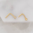 Load image into Gallery viewer, 14K Gold Nose Stud • 20G • Tiny Ball or Button Top Nose Stud • L Bend • Delicate Nose Stud • Minimalist • Round Gold Ball • Dainty Nose Bead