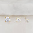Load image into Gallery viewer, Tiny Sparkle Studs • CZ Set • Little Crystal Earring Studs • Delicate Stud Set • Multiple Piercing Set • Mixed Stud Set • Cubic Zirconia