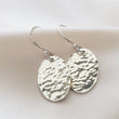 Load image into Gallery viewer, Gold Oval Disk Earrings • Gold Drops • Hammered Disc Drops • Simple Gold Earrings • Minimalist Jewelry • Circle Earrings