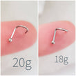 Load image into Gallery viewer, Ball or Dome Nose Stud • 18g or 20g • Surgical Steel • Tiny Ball Top Nose Screw • Delicate Nose Stud • Minimalist • Round 2mm Ball • Dainty