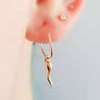 Load image into Gallery viewer, Tiny Italian Horn Hoop Earrings • Thin Gold Hoops • Small Italian Horn • Delicate Hoops • Hoop Earrings • Dainty Jewelry • Good Luck