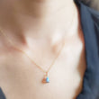 Load image into Gallery viewer, Dainty Labradorite Necklace • Smooth Labradorite Drop • Delicate Gold Chain • Layering Necklace • Blue Green Labradorite Pendant • Gift